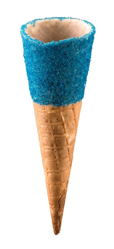 Tall Blue Sherbet Fizz Sugar Cone