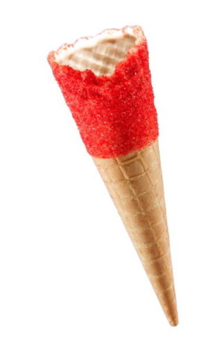 Tall Red Sherbet Fizz Waffle Cone