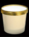 White (gold rim) Lid to fit 525ml Tub