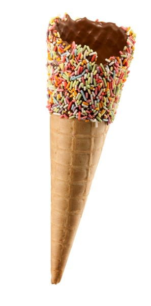 Small Rainbow Waffle Cone